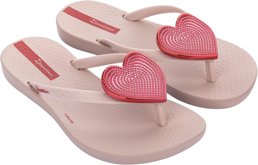 infradito per bambini ipanema wave heart ii - sandali estivi eleganti e comodi con suola antiscivolo per giochi attivi rosa e rosso taglia 10-11 sandali