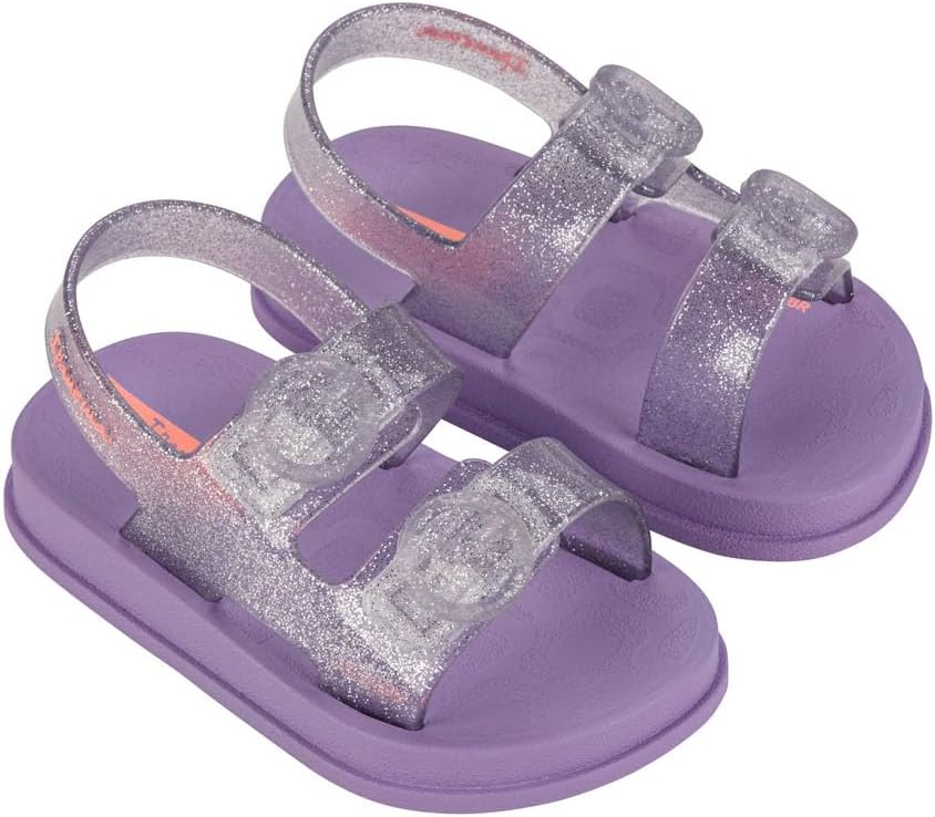 sandali ipanema follow ii baby - sandali leggeri per bambini con punta aperta e cinturino posteriore doppia fibbia scarpe in gomma per bambini morbidi flessibili facili da indossare e togliere facili da pulire resistenti allacqua lillaglitt taglia 6 abbigliamento scarpe e gioielli