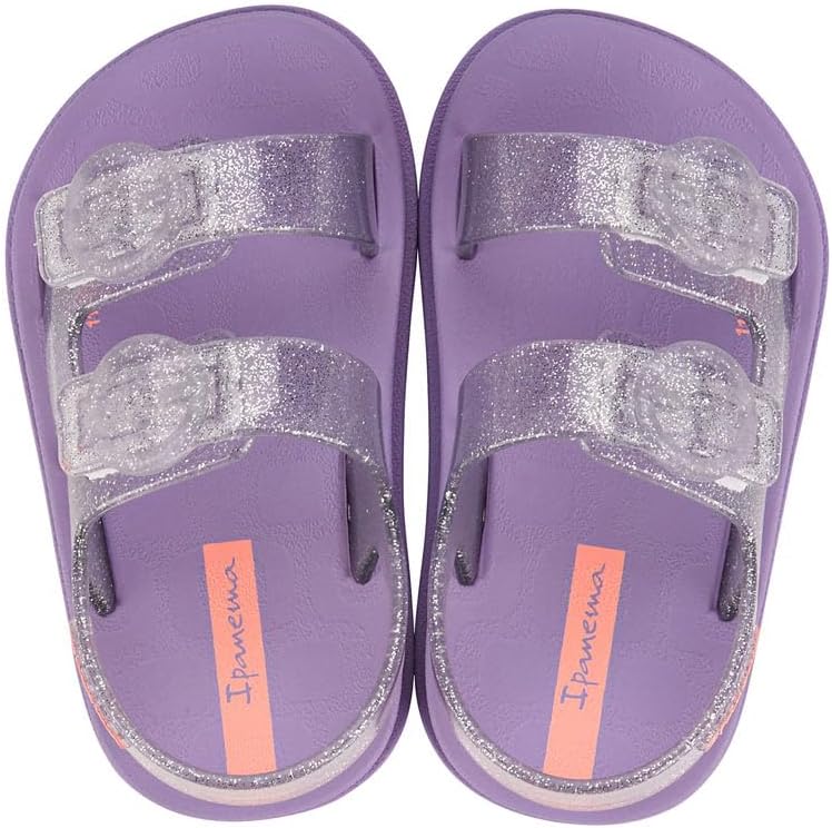 sandali ipanema follow ii baby - sandali leggeri per bambini con punta aperta e cinturino posteriore doppia fibbia scarpe in gomma per bambini morbidi flessibili facili da indossare e togliere facili da pulire resistenti allacqua lillaglitt taglia 6 abbigliamento scarpe e gioielli
