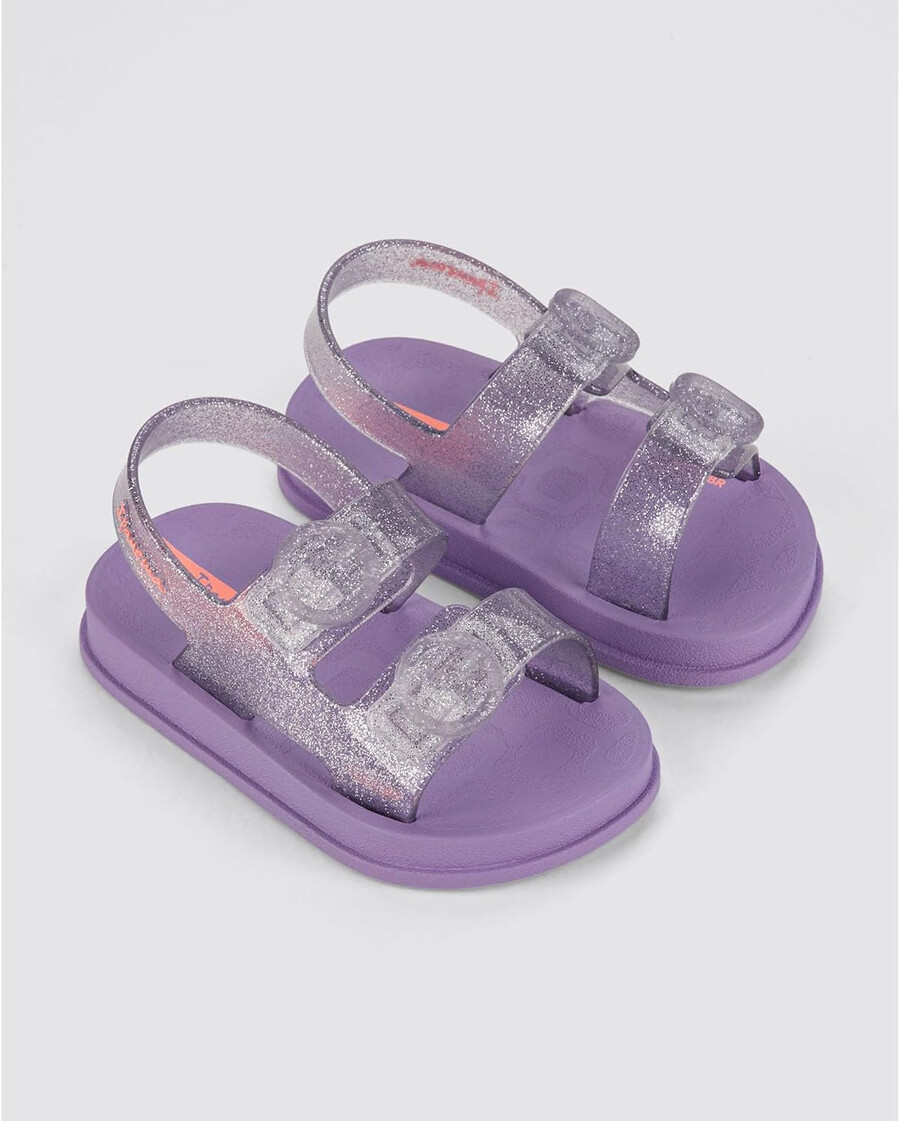 sandali ipanema follow ii baby - sandali leggeri per bambini con punta aperta e cinturino posteriore doppia fibbia scarpe in gomma per bambini morbidi flessibili facili da indossare e togliere facili da pulire resistenti allacqua lillaglitt taglia 6 abbigliamento scarpe e gioielli