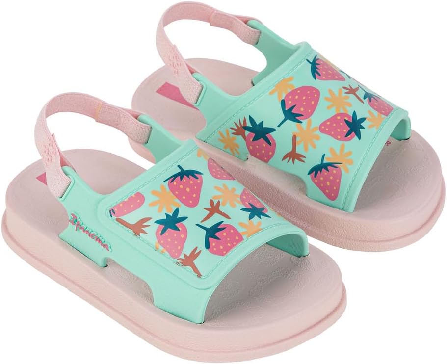 ipanema soft baby sandals - sandali leggeri per bambini punta aperta cinturino elastico posteriore stampe carine unisex flessibili facili da indossare e togliere facili da pulire pvc resistente allacqua bluazzurro rosaverde taglia 6 abbigliamento scarpe e gioielli