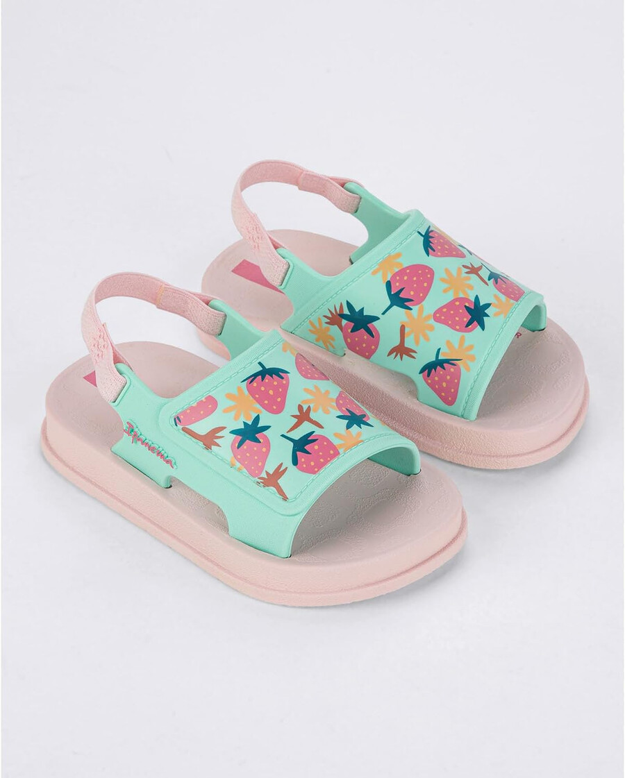 ipanema soft baby sandals - sandali leggeri per bambini punta aperta cinturino elastico posteriore stampe carine unisex flessibili facili da indossare e togliere facili da pulire pvc resistente allacqua bluazzurro rosaverde taglia 6 abbigliamento scarpe e gioielli