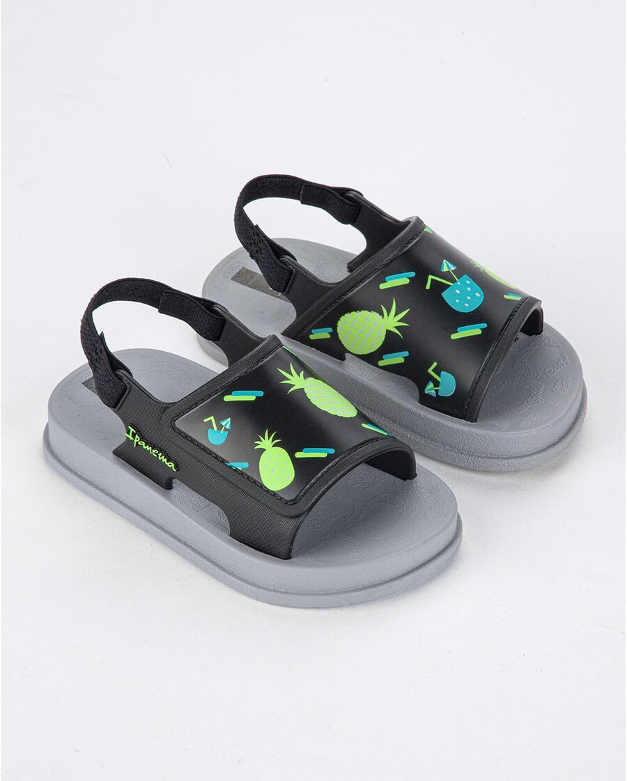 ipanema soft baby sandals - sandali leggeri per bambini punta aperta cinturino elastico posteriore stampe carine unisex flessibili facili da indossare e togliere facili da pulire pvc resistente allacqua bluazzurro grigionero taglia 7 abbigliamento scarpe e gioielli