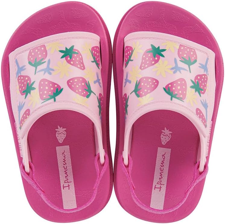 ipanema soft baby sandals - sandali leggeri per bambini punta aperta cinturino elastico posteriore stampe carine unisex flessibili facili da indossare e togliere facili da pulire pvc resistente allacqua bluazzurro rosarosa chiaro taglia 7 abbigliamento scarpe e gioielli