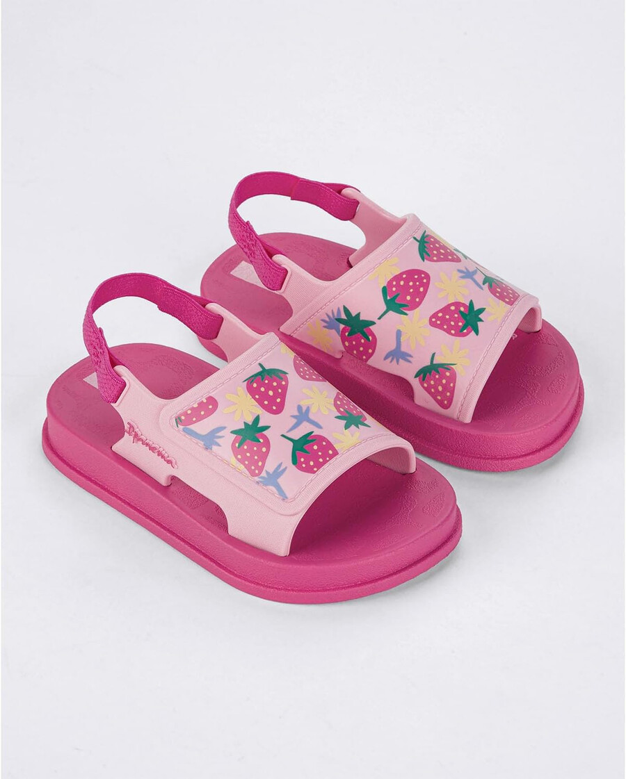 ipanema soft baby sandals - sandali leggeri per bambini punta aperta cinturino elastico posteriore stampe carine unisex flessibili facili da indossare e togliere facili da pulire pvc resistente allacqua bluazzurro rosarosa chiaro taglia 7 abbigliamento scarpe e gioielli