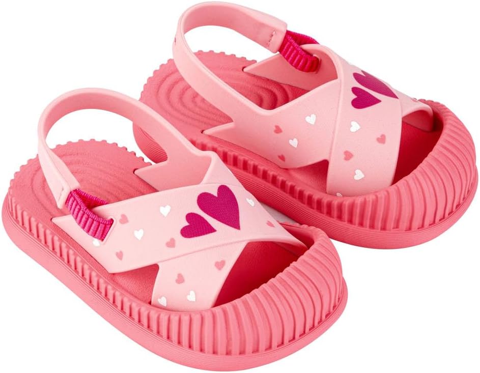 sandali ipanema cute baby - sandali morbidi e leggeri per bambini con puntale protettivo cinturino elastico posteriore stampe carine unisex facili da indossare e togliere facili da pulire pvc resistente allacqua rosarosa taglia 6 abbigliamento scarpe e gioielli