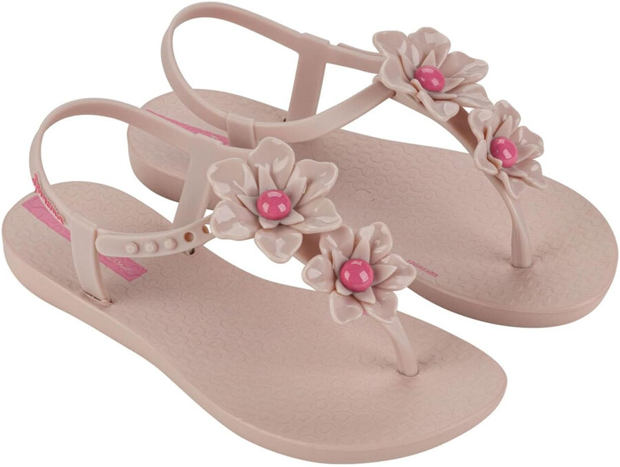 sandali per bambini ipanema class duo flower - sandali comodi flessibili alla moda con punta aperta e cinturino a t per bambine con cinturino regolabile alla caviglia e fiori sandali infradito sandali per bambine rosarosa taglia 131 abbigliamento scarpe e gioielli