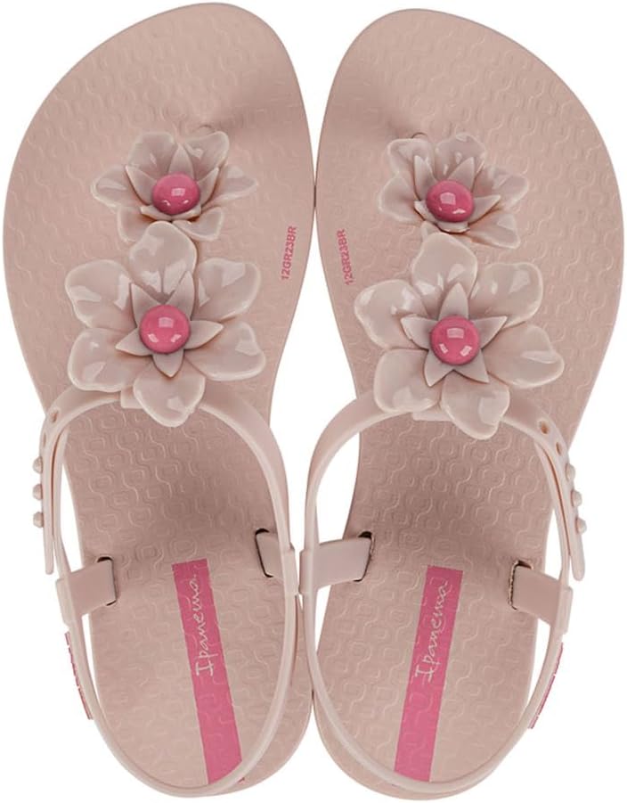 sandali per bambini ipanema class duo flower - sandali comodi flessibili alla moda con punta aperta e cinturino a t per bambine con cinturino regolabile alla caviglia e fiori sandali infradito sandali per bambine rosarosa taglia 131 abbigliamento scarpe e gioielli