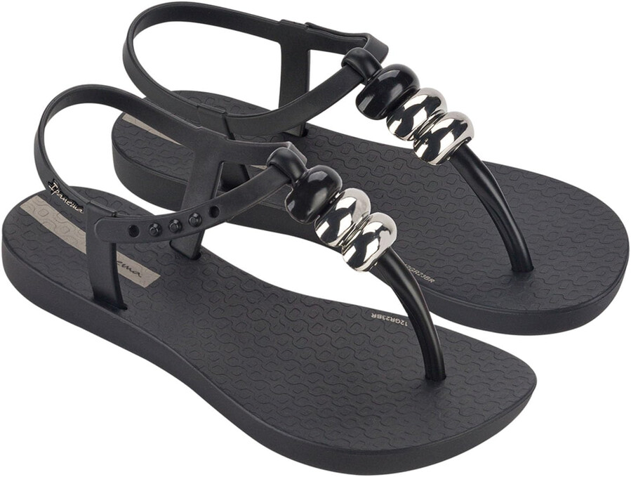sandali per bambini ipanema class spheres - sandali comodi flessibili alla moda con punta aperta e cinturino a t per bambine con cinturino regolabile alla caviglia e decorazioni metalliche sandali infradito per bambini nerogrigio taglia 131 abbigliamento scarpe e gioielli