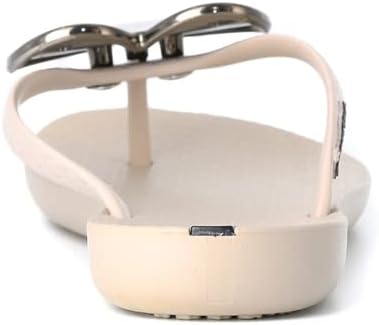ipanema wave heart infradito da donna - sandalo estivo comodo ed elegante con decorazione a cuore metallico plantare anatomico e suola antiscivolo beige e nero taglia 7 abbigliamento scarpe e gioielli