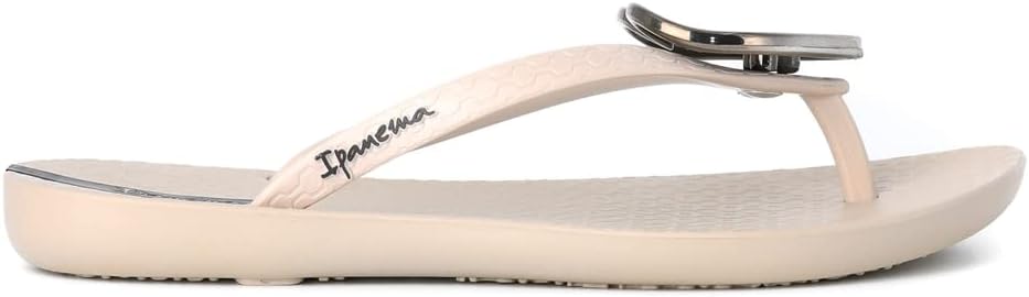 ipanema wave heart infradito da donna - sandalo estivo comodo ed elegante con decorazione a cuore metallico plantare anatomico e suola antiscivolo beige e nero taglia 7 abbigliamento scarpe e gioielli