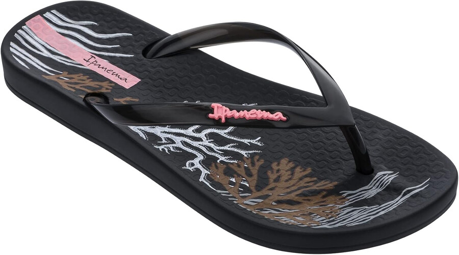 infradito ipanema ana glossy da donna - sandalo estivo comodo ed elegante con plantare anatomico e suola antiscivolo nero e bianco taglia 11 infradito