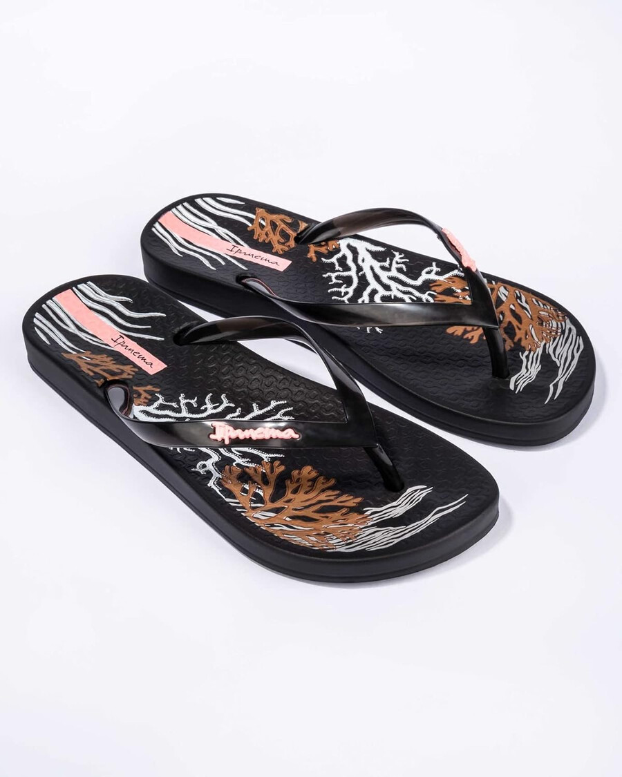 infradito ipanema ana glossy da donna - sandalo estivo comodo ed elegante con plantare anatomico e suola antiscivolo nero e bianco taglia 11 infradito