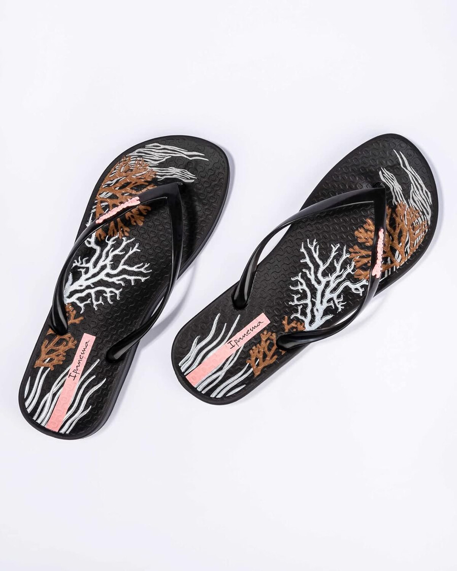 infradito ipanema ana glossy da donna - sandalo estivo comodo ed elegante con plantare anatomico e suola antiscivolo nero e bianco taglia 11 infradito