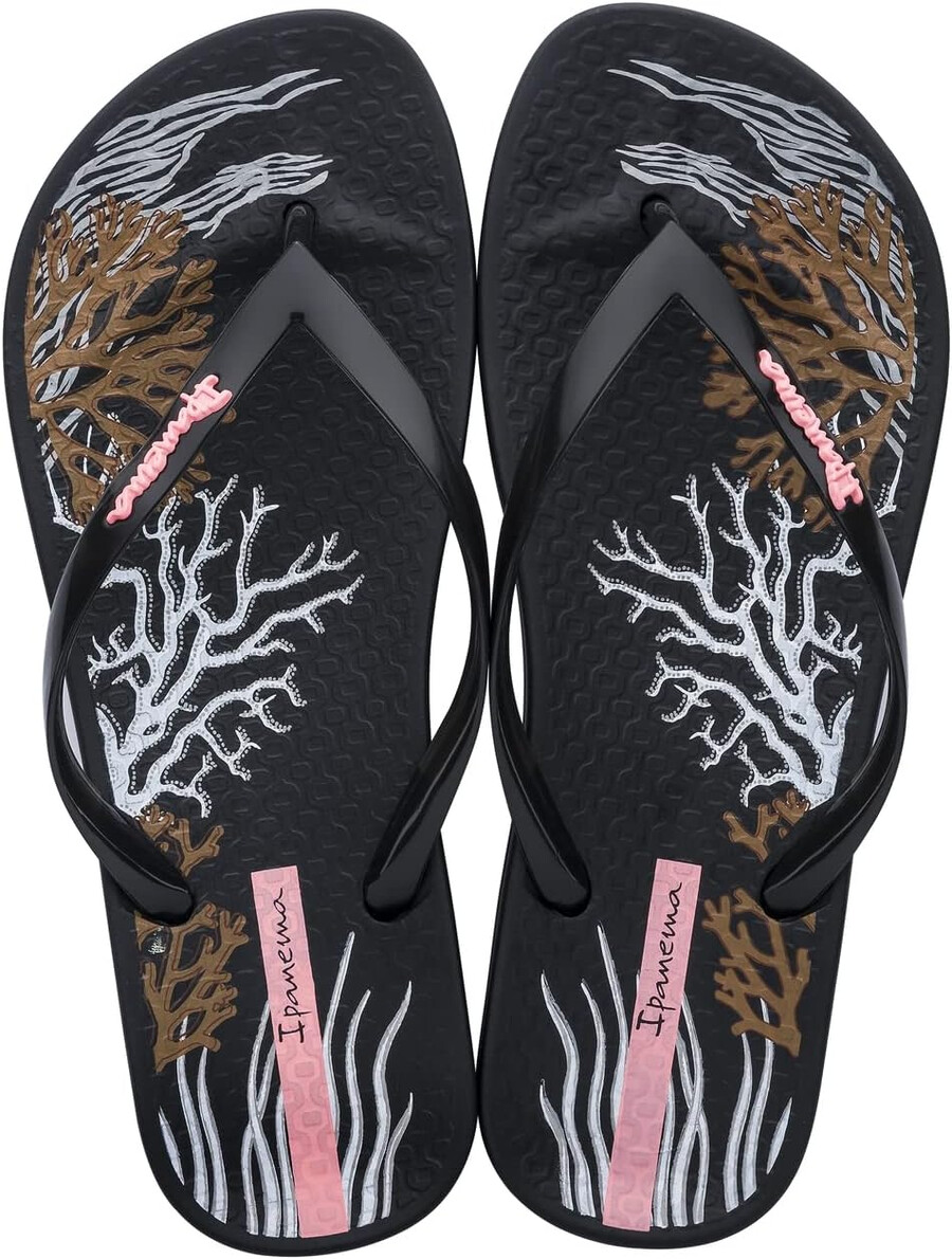 infradito ipanema ana glossy da donna - sandalo estivo comodo ed elegante con plantare anatomico e suola antiscivolo nero e bianco taglia 11 infradito