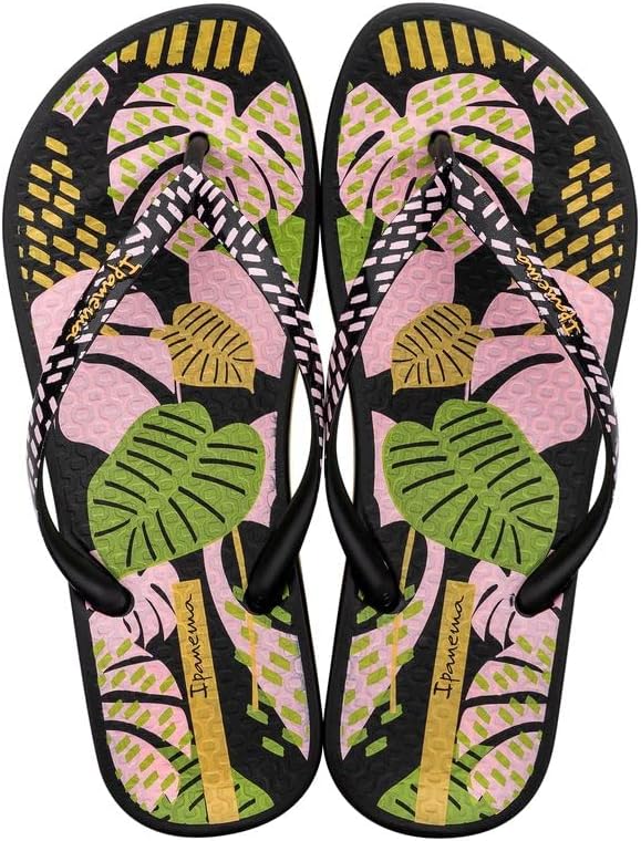 infradito ipanema ana nature vii da donna - sandalo estivo comodo ed elegante con plantare anatomico e suola antiscivolo nerorosaverde 5 infradito