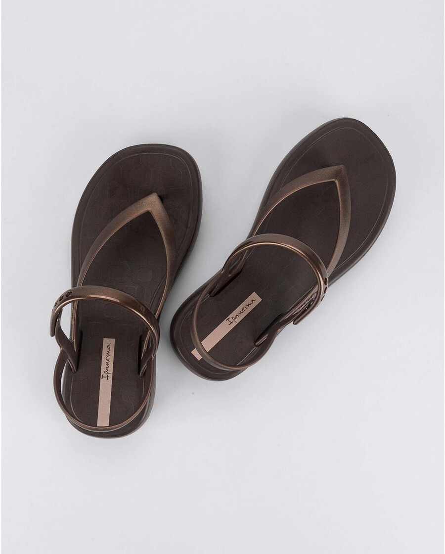 sandalo verano da donna ipanema - sandali con plateau da donna sandali infradito con cinturino regolabile alla caviglia zeppe basse sandali in pvc per donna marronebronzo 5 infradito