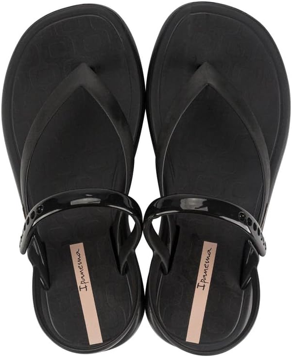 sandalo verano da donna ipanema - sandali con plateau da donna sandali infradito con cinturino regolabile alla caviglia zeppe basse sandali in pvc da donna nero 11 infradito