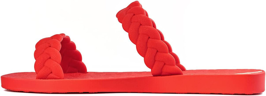 ipanema womens fever slides - sandali slip-on comodi e alla moda infradito da donna con doppi cinturini intrecciati rosso 7 slides