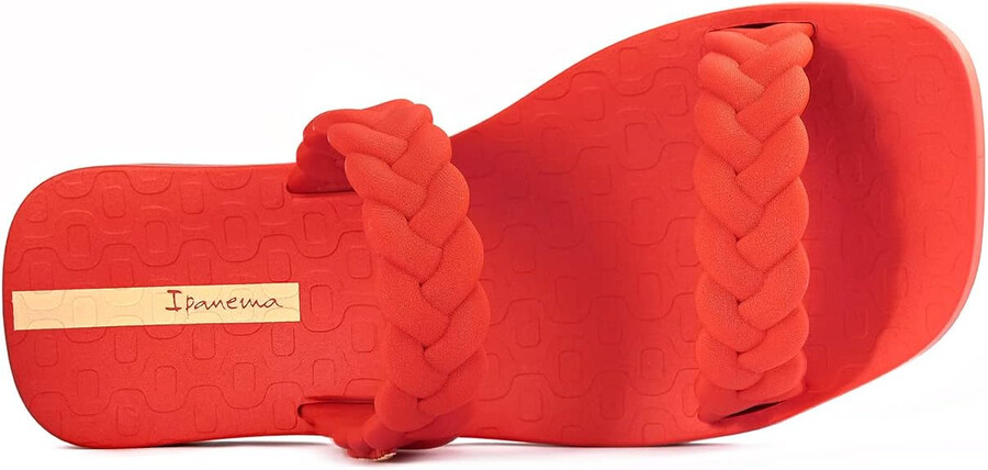ipanema womens fever slides - sandali slip-on comodi e alla moda infradito da donna con doppi cinturini intrecciati rosso 7 slides