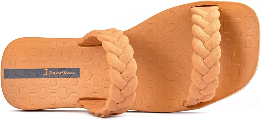 ipanema womens fever slides - sandali slip-on comodi e alla moda infradito da donna con doppi cinturini intrecciati marronebeige 5 ciabatte