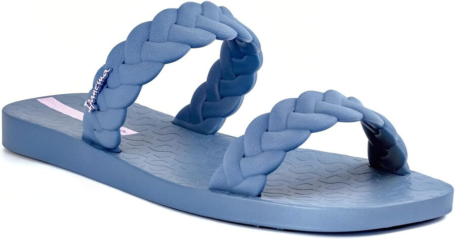 ipanema womens fever slides - sandali slip-on comodi e alla moda infradito da donna con doppi cinturini intrecciati blu 7 ciabatte