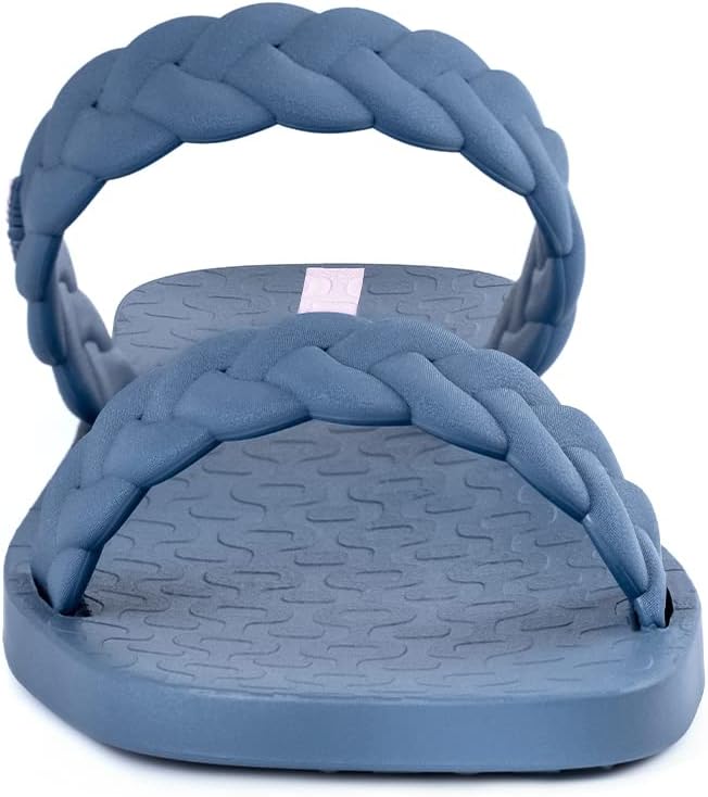 ipanema womens fever slides - sandali slip-on comodi e alla moda infradito da donna con doppi cinturini intrecciati blu 7 ciabatte
