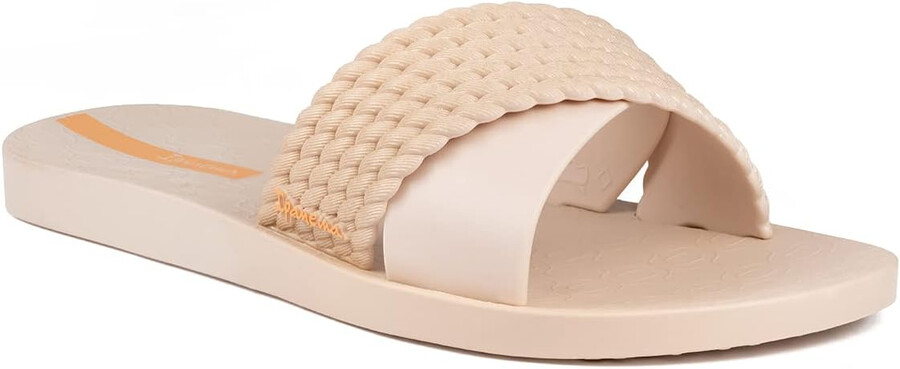 ipanema womens street ii slides - sandali slip-on comodi e alla moda infradito da donna con tomaia ampia minimalista e incrociata beigebeige 7 infradito