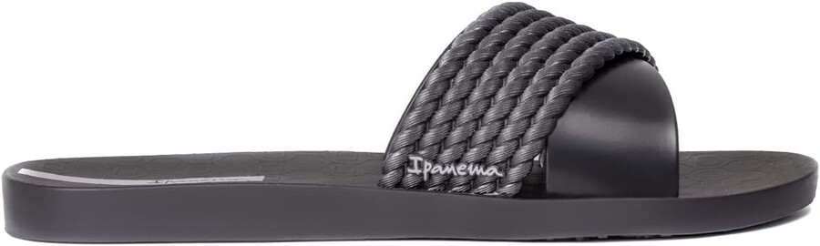 ipanema womens street ii slides - sandali slip-on comodi e alla moda infradito da donna con tomaia ampia minimalista e incrociata neronero 6 infradito