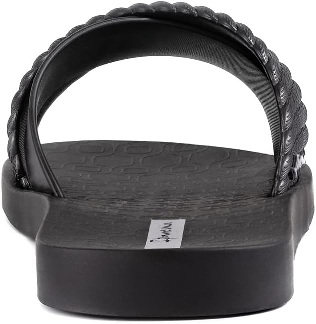 ipanema womens street ii slides - sandali slip-on comodi e alla moda infradito da donna con tomaia ampia minimalista e incrociata neronero 6 infradito