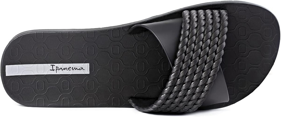 ipanema womens street ii slides - sandali slip-on comodi e alla moda infradito da donna con tomaia ampia minimalista e incrociata neronero 6 infradito