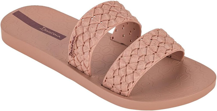 ipanema renda ii fem womens slides - sandali slip-on da donna con cinturini intrecciati sandali eleganti sandali estivi eleganti scarpe basse con plantare imbottito da donna rosa glitterato taglia 7 scarpe