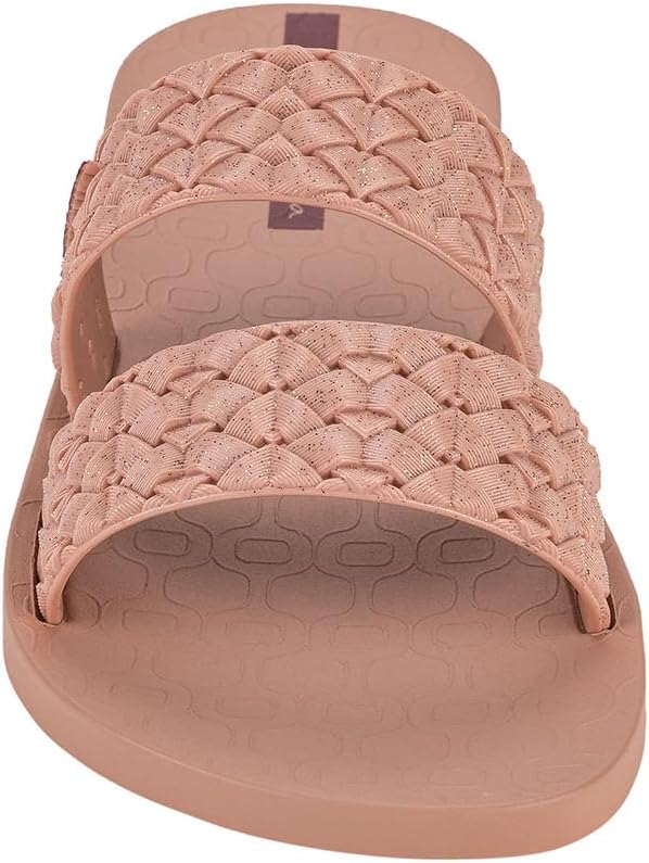 ipanema renda ii fem womens slides - sandali slip-on da donna con cinturini intrecciati sandali eleganti sandali estivi eleganti scarpe basse con plantare imbottito da donna rosa glitterato taglia 7 scarpe