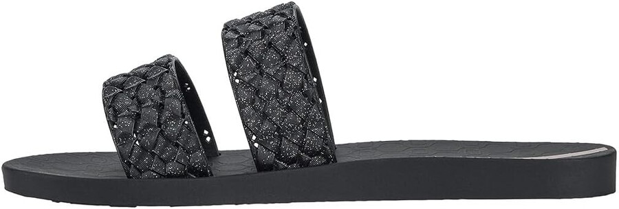 ipanema renda ii fem womens slides - sandali slip-on da donna con cinturini intrecciati sandali eleganti sandali estivi eleganti scarpe basse con plantare imbottito da donna nero glitterato taglia 7 scarpe
